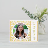 Afstuderen Bewaar de datum Photo Gold Folie Feestdagen Briefkaart (Staand Voorkant)