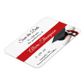 Afstuderen Bewaar de datum Zwart Rood Pet Tassel Magneet (Linkerzijde)