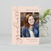 Afstuderen bewerkbare kleur Folie I Folie Uitnodiging (Staand Voorkant)