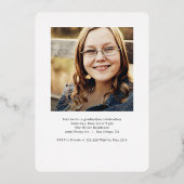 Afstuderen bewerkbare kleur Folie I Folie Uitnodiging (Achterkant)