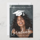 Afstuderen bewerkbare pet foto afstuderen aankondiging (Voorkant)