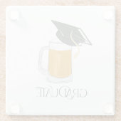 Afstuderen Bier met Afstudeerder Pet Afstuderen Glazen Onderzetter (Achterkant)