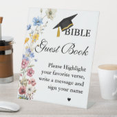 Afstuderen bijbel gastenboek teken, afstudeerfeest reclamebord met voetstuk (Insitu)