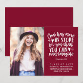 Afstuderen Bijbel Verse foto witte afdruk Aankondiging (Voorkant / Achterkant)