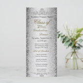 Afstuderen binnenuitnodiging Silver Programmakaart (Staand voorkant)