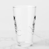 Afstuderen Black Afstudeerder Pet Monogram Naam Glas (Links)