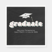 Afstuderen Black Afstuderen Typografie Simple Servet (Voorkant)