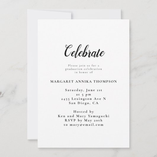 Afstuderen Black Block Multi Photo Graduparty Kaart (Achterkant)