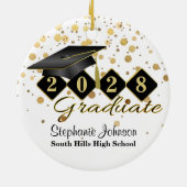 Afstuderen Black en Gold Ceramic Ornament (Achterkant)