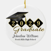 Afstuderen Black en Gold Classic Keramisch Ornament (Achterkant)