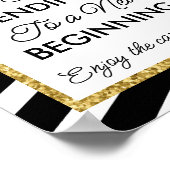 Afstuderen Black en Gold Glitter Snoep Bar Poster (Hoek)