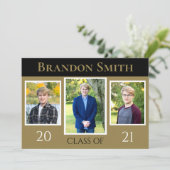 Afstuderen Black en Gold Kaart (Staand voorkant)