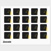 Afstuderen Black en Gold Vierkante Sticker (Vel)