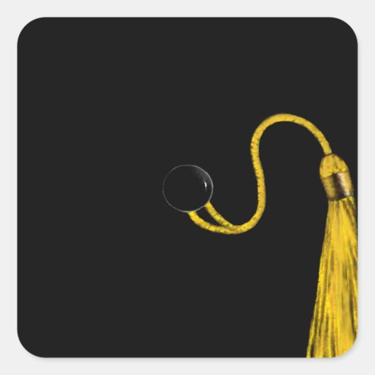 Afstuderen Black en Gold Vierkante Sticker (Voorkant)