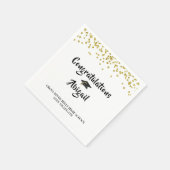 Afstuderen Black Gold Confetti Penseelscript Servet (Hoek)