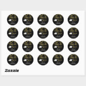 Afstuderen Black & Gold Confetti Script BEDANKT U Ronde Sticker (Vel)