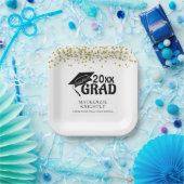 Afstuderen Black Gold CONGRATS AFSTUDEERDER Confet Papieren Bordje (Feest)