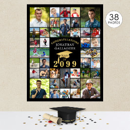 Afstuderen Black Gold Gefeliciteerd 38 Foto Collag Poster