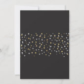 Afstuderen Black & Gold Invite Stars Confetti Kaart (Achterkant)