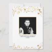 Afstuderen Black Gold Stars Foto Aankondiging (Achterkant)