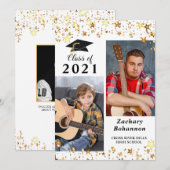 Afstuderen Black Gold Stars Foto Aankondiging (Voorkant / Achterkant)