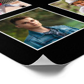 Afstuderen Black Metallic Gold 15 Photo Collage Poster (Hoek)
