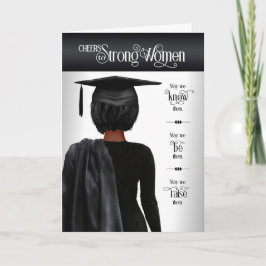 Afstuderen Black Pet en Gown Dark Hair Kaart
