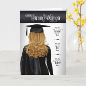 Afstuderen Black Pet en Gown Long Blonde Hair Kaart (Gele Bloem)