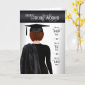 Afstuderen Black Pet en Gown Short Red Hair Kaart (Gele Bloem)