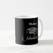 Afstuderen Black & Silver, Pet & diploma Koffiemok (Voorkant rechts)
