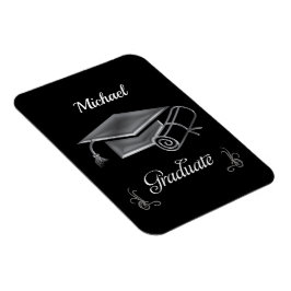 Afstuderen Black & Silver, Pet & diploma Magneet