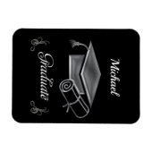 Afstuderen Black & Silver, Pet & diploma Magneet (Horizontaal)