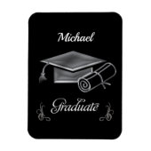 Afstuderen Black & Silver, Pet & diploma Magneet (Verticaal)