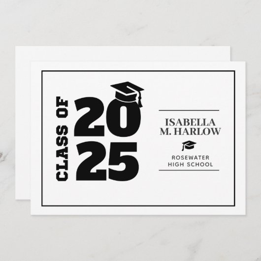 Afstuderen Black Tassel Afstuderen Bedankkaart (Voorkant / Achterkant)