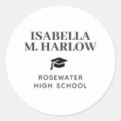 Afstuderen Black Tassel Afstuderen Ronde Sticker (Voorkant)