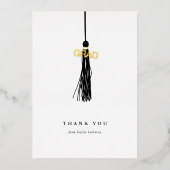 Afstuderen Black Tassel Hartelijk dank voor Gold Folie Feestdagenkaart (Voorkant)