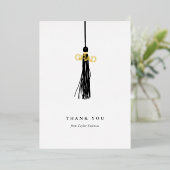 Afstuderen Black Tassel Hartelijk dank voor Gold Folie Feestdagenkaart (Staand Voorkant)