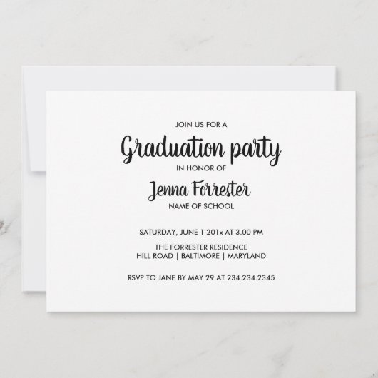 Afstuderen Black Three Photos Graduation Party Kaart (Achterkant)