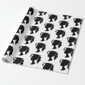 Afstuderen Black White Girl Silhouette Cadeaupapier (Uitgerold)