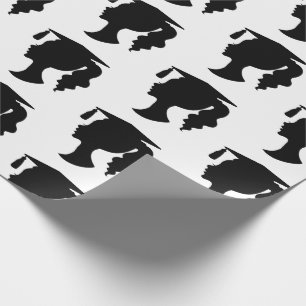 Afstuderen Black White Girl Silhouette  Cadeaupapier