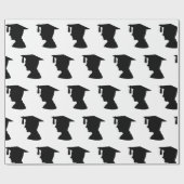 Afstuderen Black White Male Silhouette Cadeaupapier (Vlak)