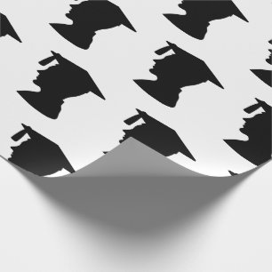 Afstuderen Black White Male Silhouette Cadeaupapier