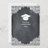 Afstuderen Blackboard & White Lace Foto Bedankkaart (Achterkant)