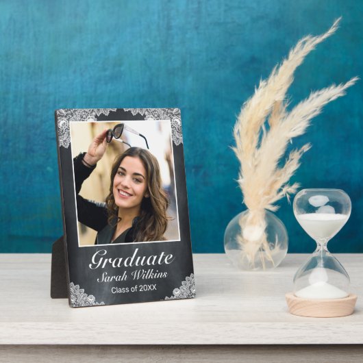 Afstuderen Blackboard & White Lace Foto Fotoplaat (Zijkant)