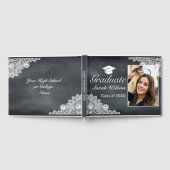 Afstuderen Blackboard & White Lace Foto Gastenboek (Volledig)