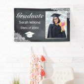 Afstuderen Blackboard & White Lace Foto Spandoek (Insitu)