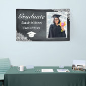 Afstuderen Blackboard & White Lace Foto Spandoek (Beurs)