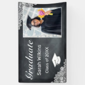 Afstuderen Blackboard & White Lace Foto Spandoek (Verticaal)