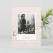 Afstuderen Bladeren Muziek penseel Roze foto's pen Kaart (Staand voorkant)