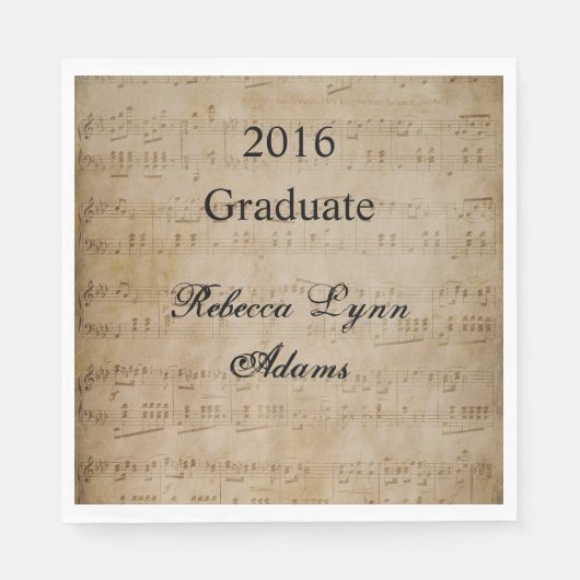 Afstuderen Bladmuziek - Luncheon Servetten (Voorkant)